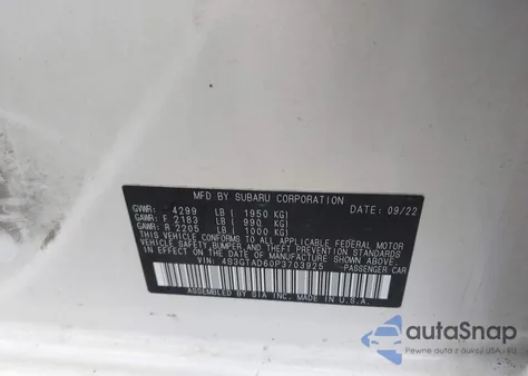 2023 Subaru Impreza Premium 5-Door из США, поврежденный, VIN 4S3GTAD60P3703925